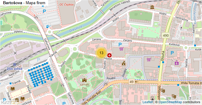 Bartošova - mapa firem