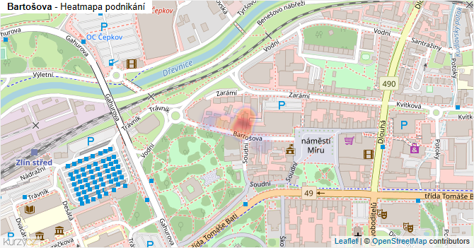 Bartošova - mapa podnikání