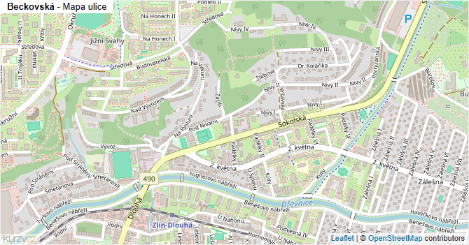Beckovská - mapa ulice