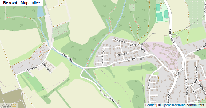 Bezová - mapa ulice