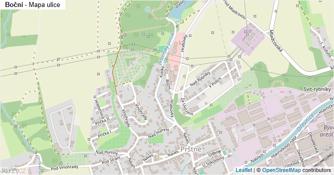 Boční - mapa ulice
