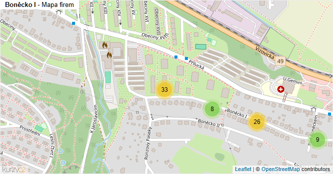 Boněcko I - mapa firem