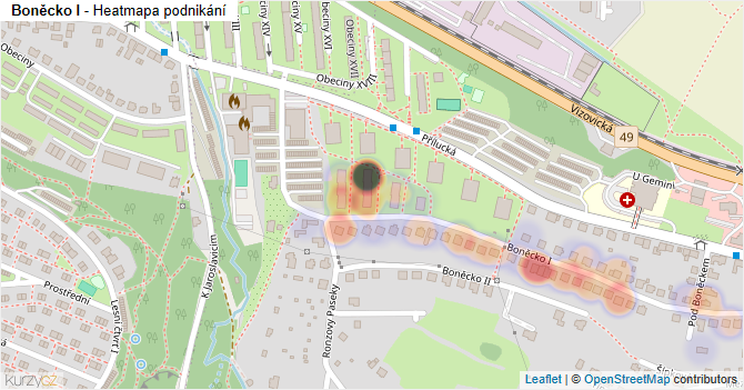 Boněcko I - mapa podnikání