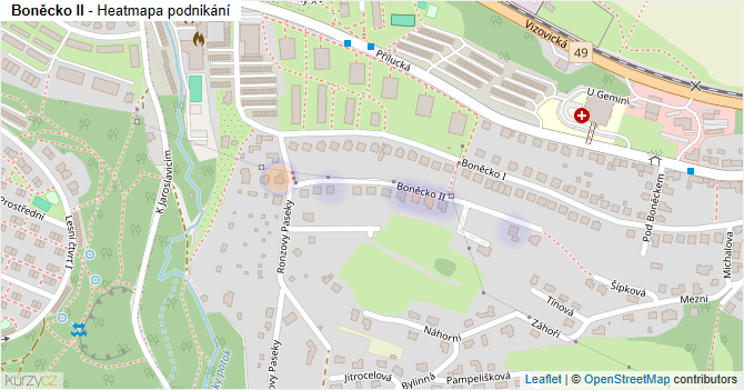 Boněcko II - mapa podnikání