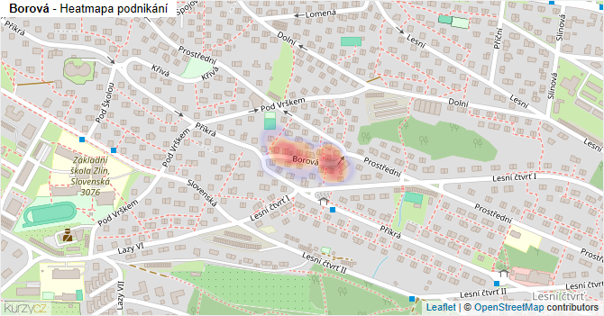 Borová - mapa podnikání