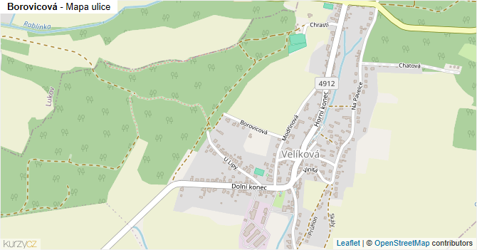 Borovicová - mapa ulice