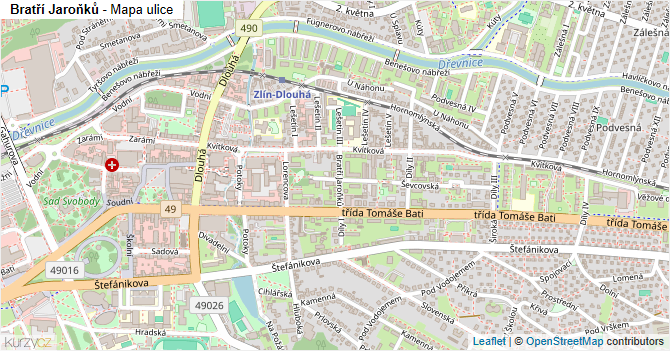 Bratří Jaroňků - mapa ulice
