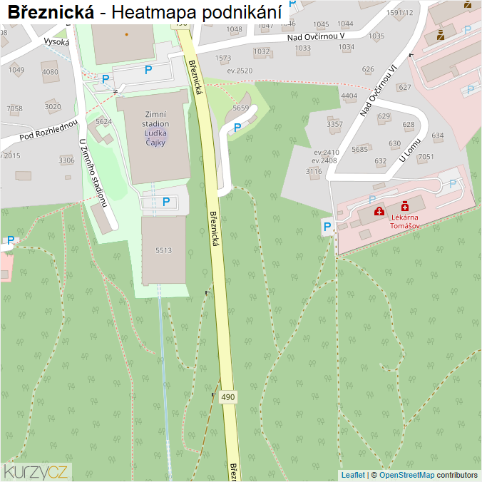 Mapa Březnická - Firmy v ulici.