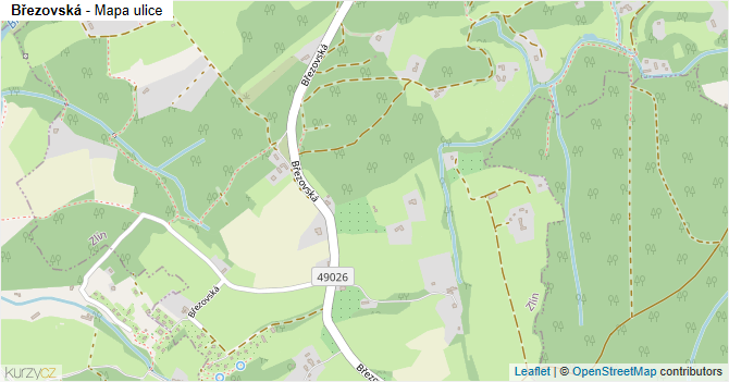 Březovská - mapa ulice