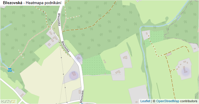 Březovská - mapa podnikání