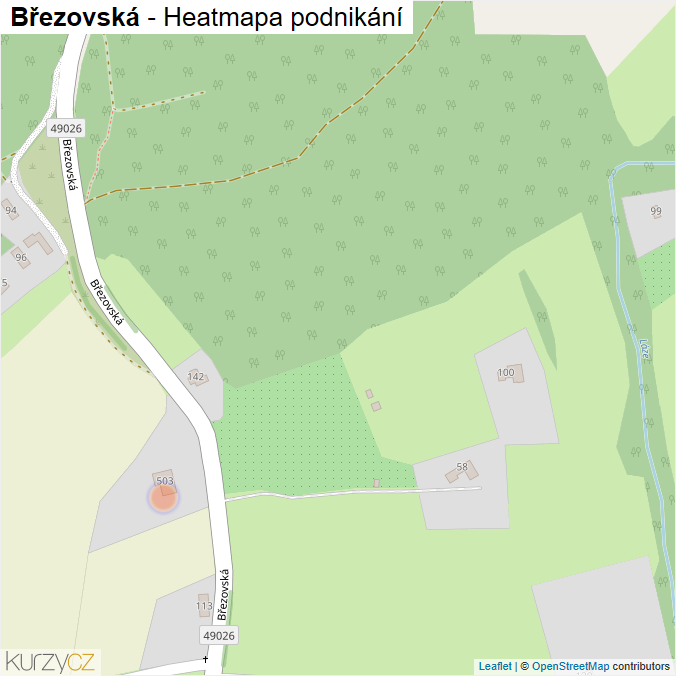 Mapa Březovská - Firmy v ulici.
