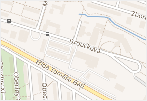 Broučkova v obci Zlín - mapa ulice