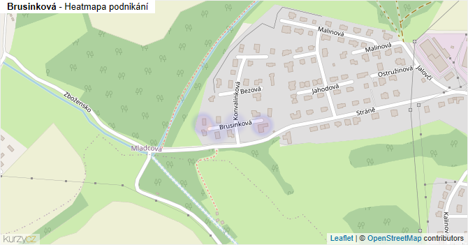 Brusinková - mapa podnikání