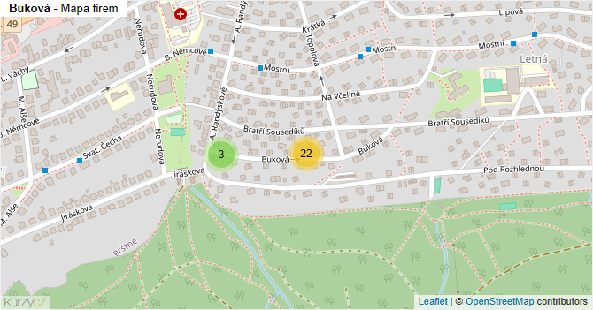 Buková - mapa firem