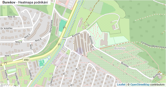 Burešov - mapa podnikání