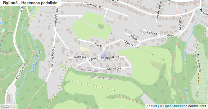 Bylinná - mapa podnikání