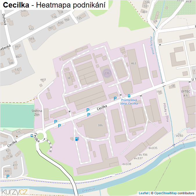Mapa Cecilka - Firmy v ulici.