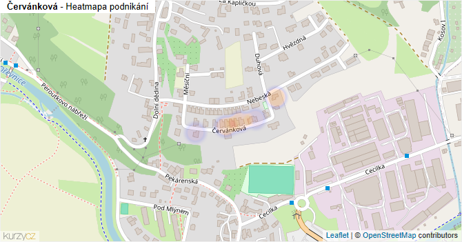 Červánková - mapa podnikání