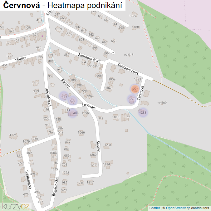 Mapa Červnová - Firmy v ulici.