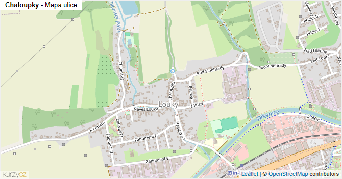 Chaloupky - mapa ulice