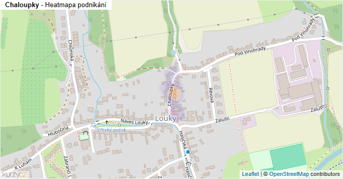 Chaloupky - mapa podnikání