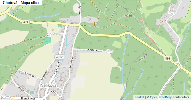 Chatová - mapa ulice