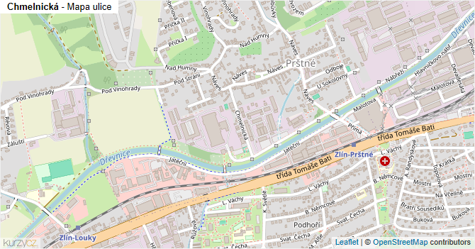 Chmelnická - mapa ulice