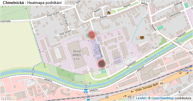 Chmelnická - mapa podnikání