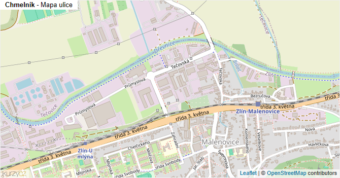 Chmelník - mapa ulice