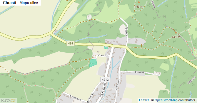 Chrastí - mapa ulice