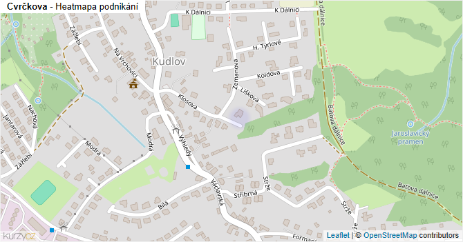 Cvrčkova - mapa podnikání