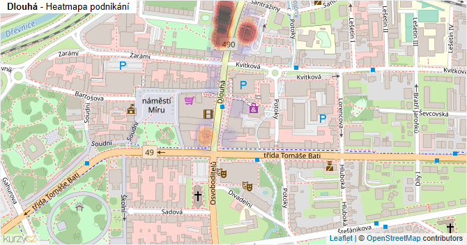 Dlouhá - mapa podnikání