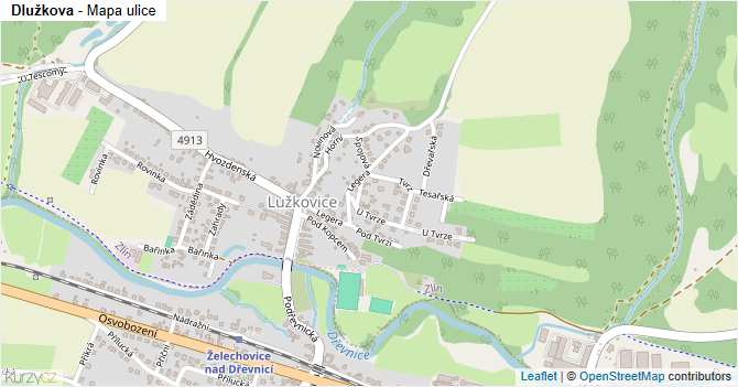 Dlužkova - mapa ulice
