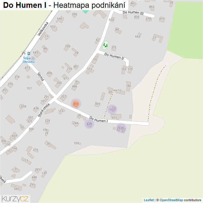 Mapa Do Humen I - Firmy v ulici.
