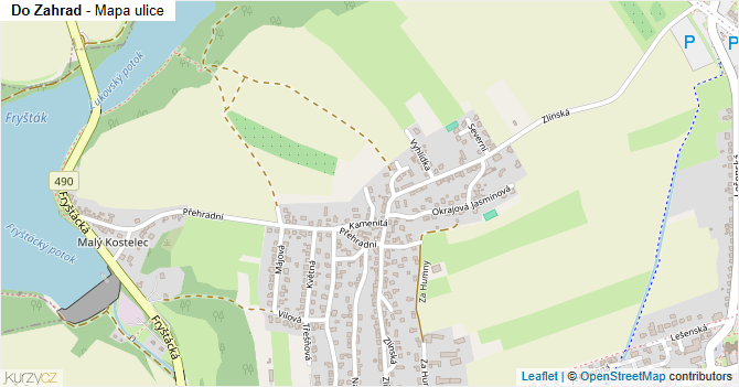 Do Zahrad - mapa ulice