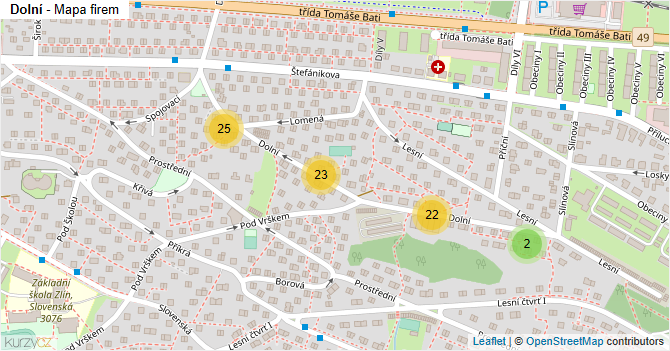 Dolní - mapa firem