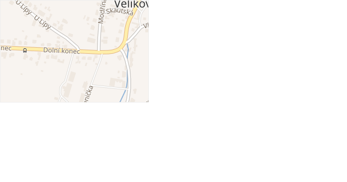 Dolní konec v obci Zlín - mapa ulice