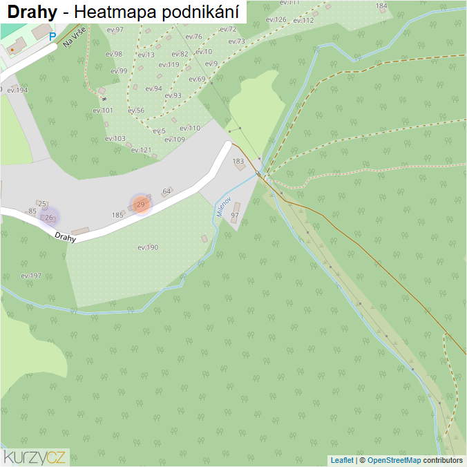 Mapa Drahy - Firmy v ulici.