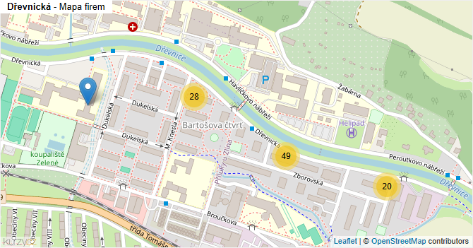 Dřevnická - mapa firem