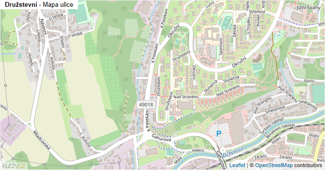 Družstevní - mapa ulice