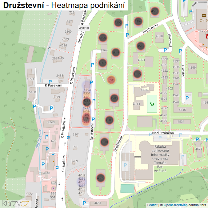 Mapa Družstevní - Firmy v ulici.