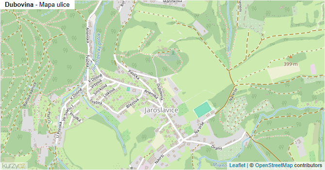 Dubovina - mapa ulice