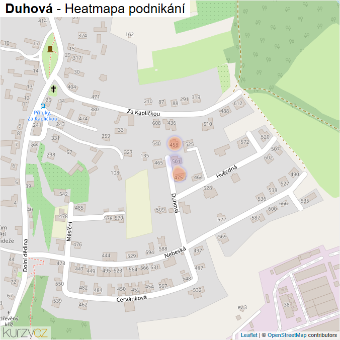 Mapa Duhová - Firmy v ulici.