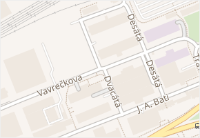 Dvacátá v obci Zlín - mapa ulice