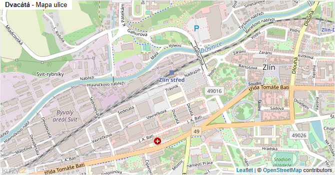 Dvacátá - mapa ulice