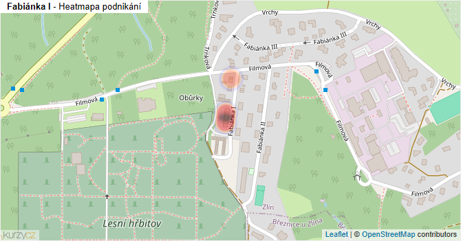 Fabiánka I - mapa podnikání