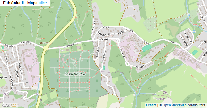 Fabiánka II - mapa ulice