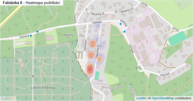 Fabiánka II - mapa podnikání