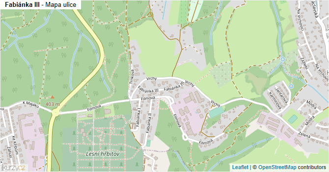 Fabiánka III - mapa ulice