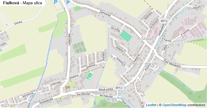 Fialková - mapa ulice